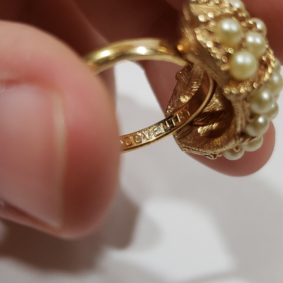 Vintage Sarah Coventry Cluster Pearl Ring - Picture 3 of 5